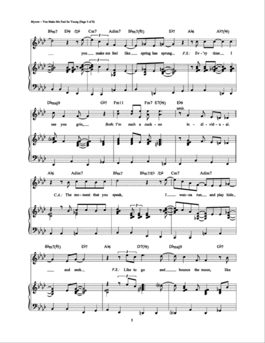 You Make Me Feel So Young Piano, Vocal, Guitar scores gallery preview page 5