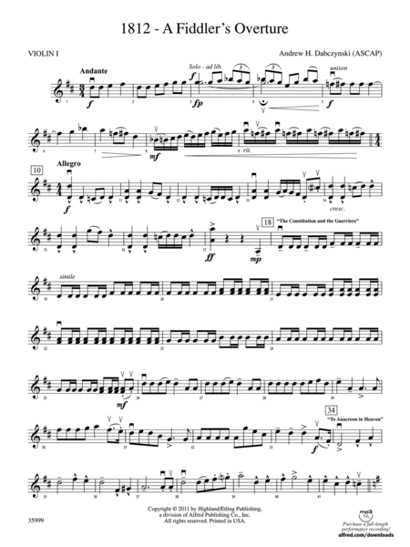 1812 -- A Fiddler's Overture: 1st Violin