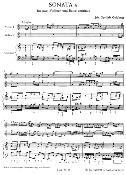 Triosonate fur zwei Violinen und Basso continuo a minor