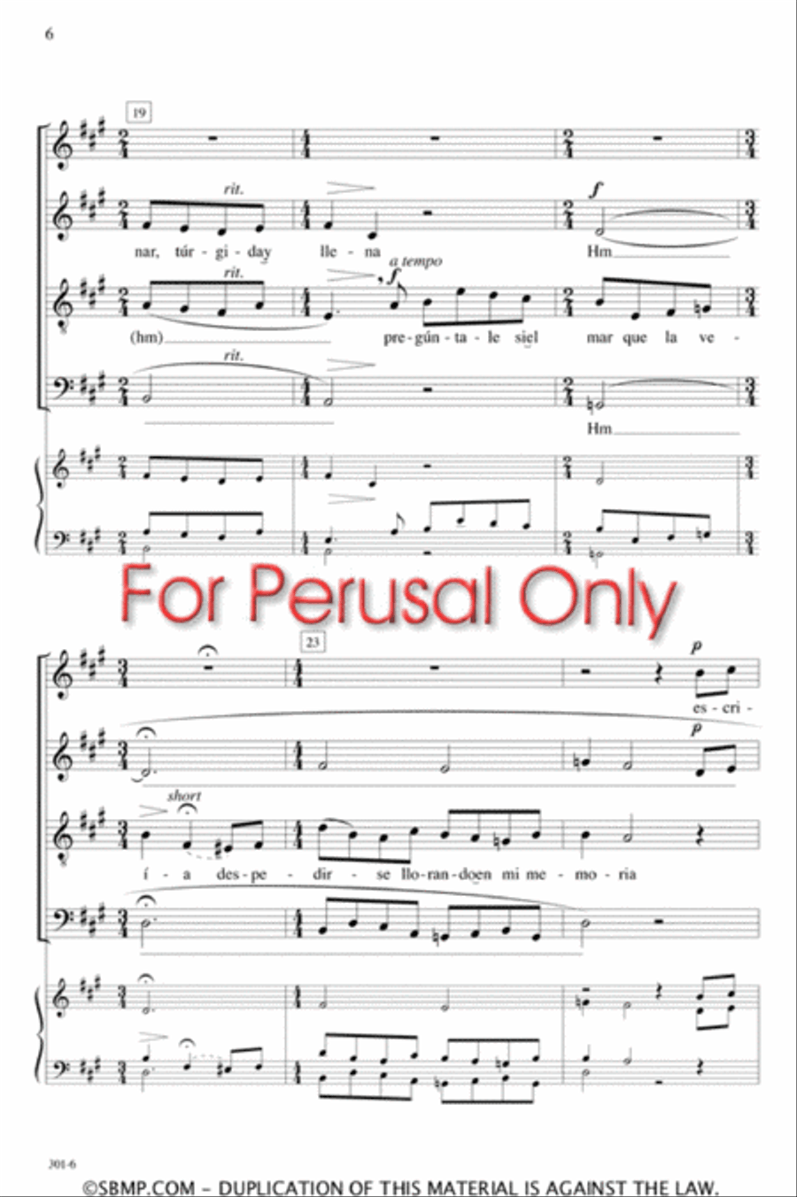Preguntale a ese mar 4-Part scores gallery preview page 5
