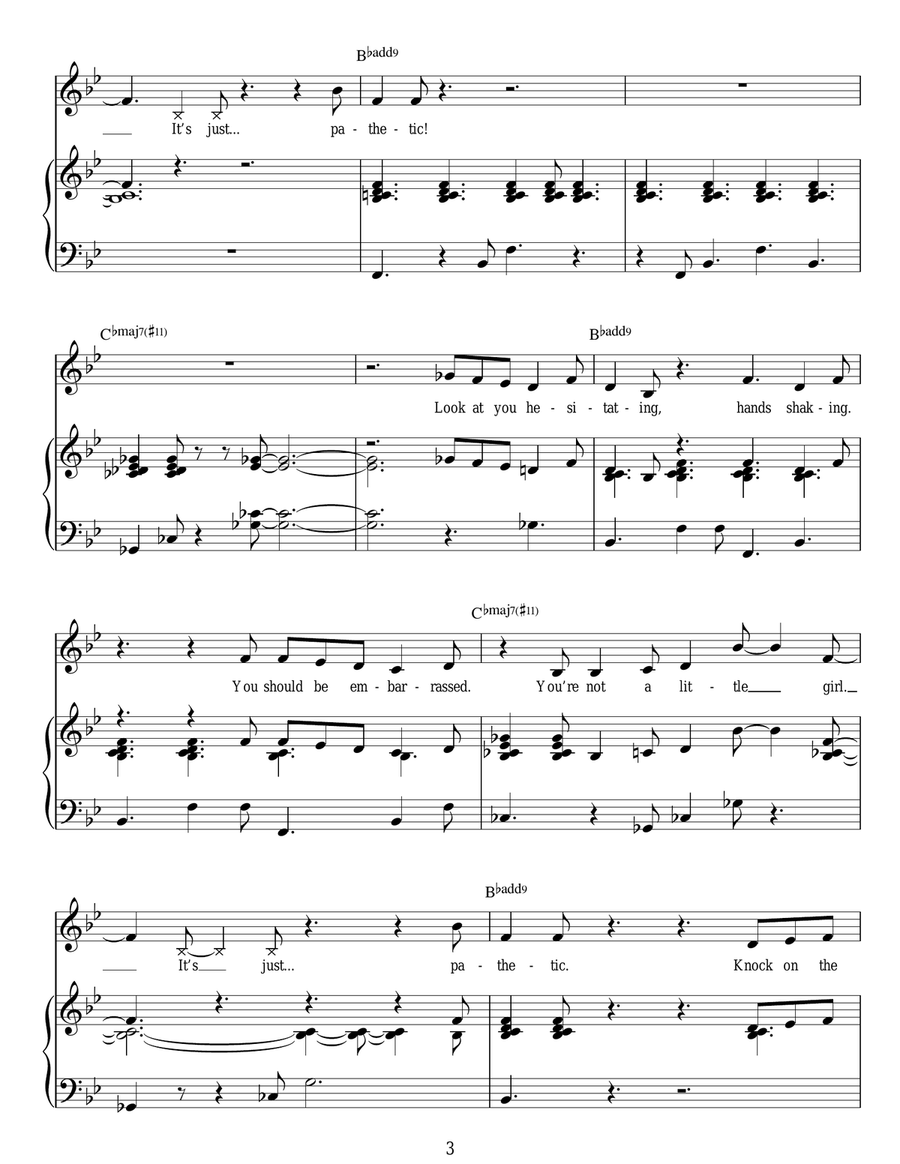Pathetic (from Matilda The Musical) Piano, Vocal scores gallery preview page 3
