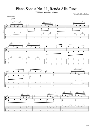 Rondo Alla Turca: Piano Sonata No. 11 in A major, K. 331 / 300i, III. Alla Turca (Solo Fingerstyl