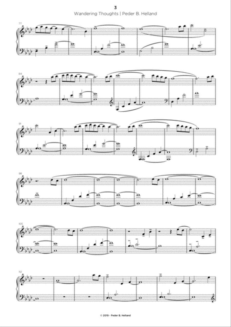 Wandering Thoughts Wandering Thoughts Easy Piano scores gallery preview page 3