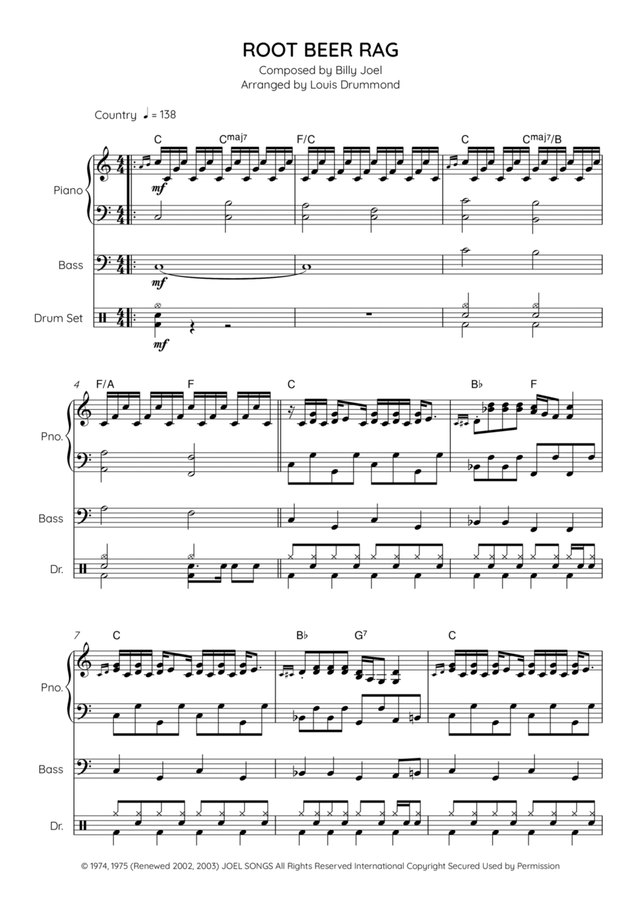 Root Beer Rag Bass Voice scores gallery preview page 1