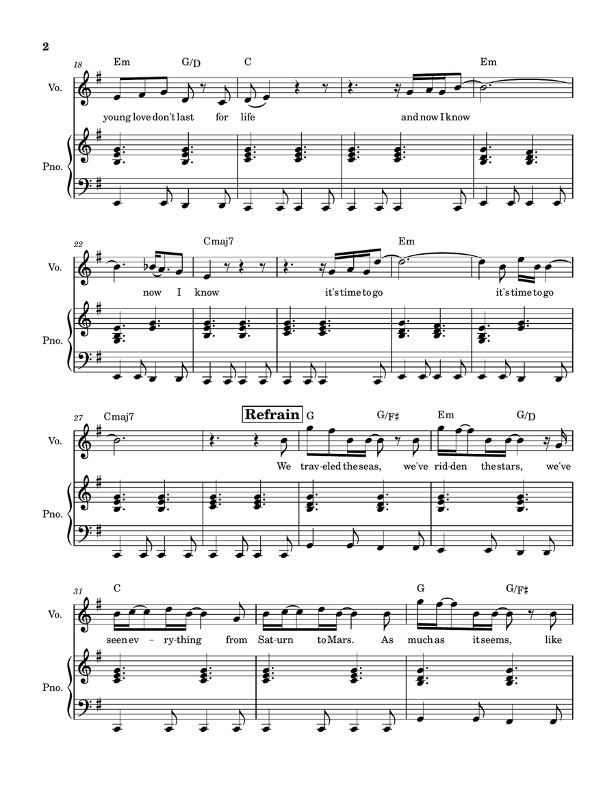 Astronomy Piano, Vocal, Guitar scores gallery preview page 2