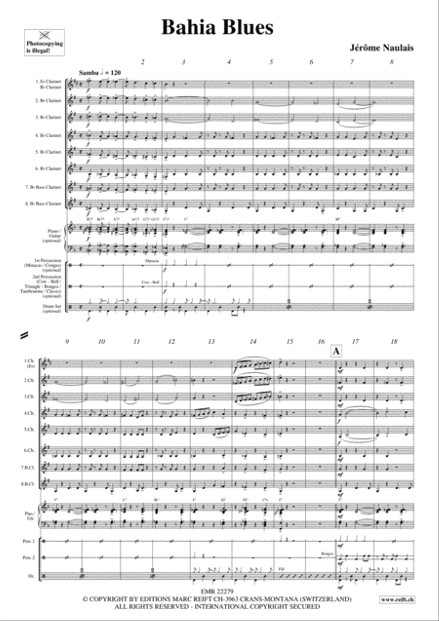 Bahia Blues Clarinet scores gallery preview page 3