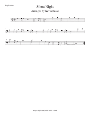 Book cover for Silent Night (Easy key of C) Euphonium
