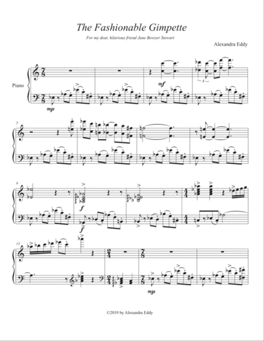 The Fashionable Gimpette Piano Solo scores gallery preview page 1