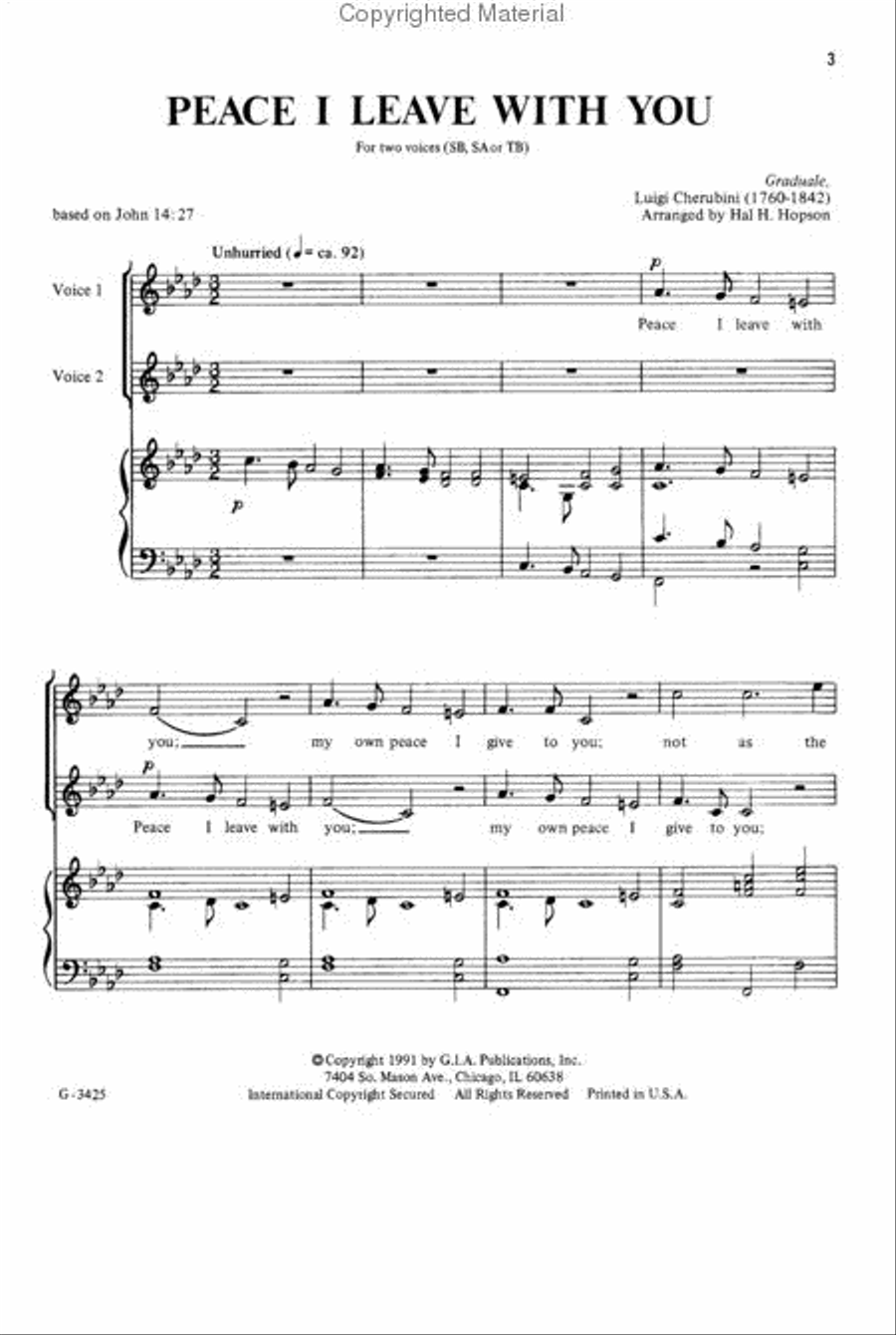 Peace I Leave With You 2-Part scores gallery preview page 2