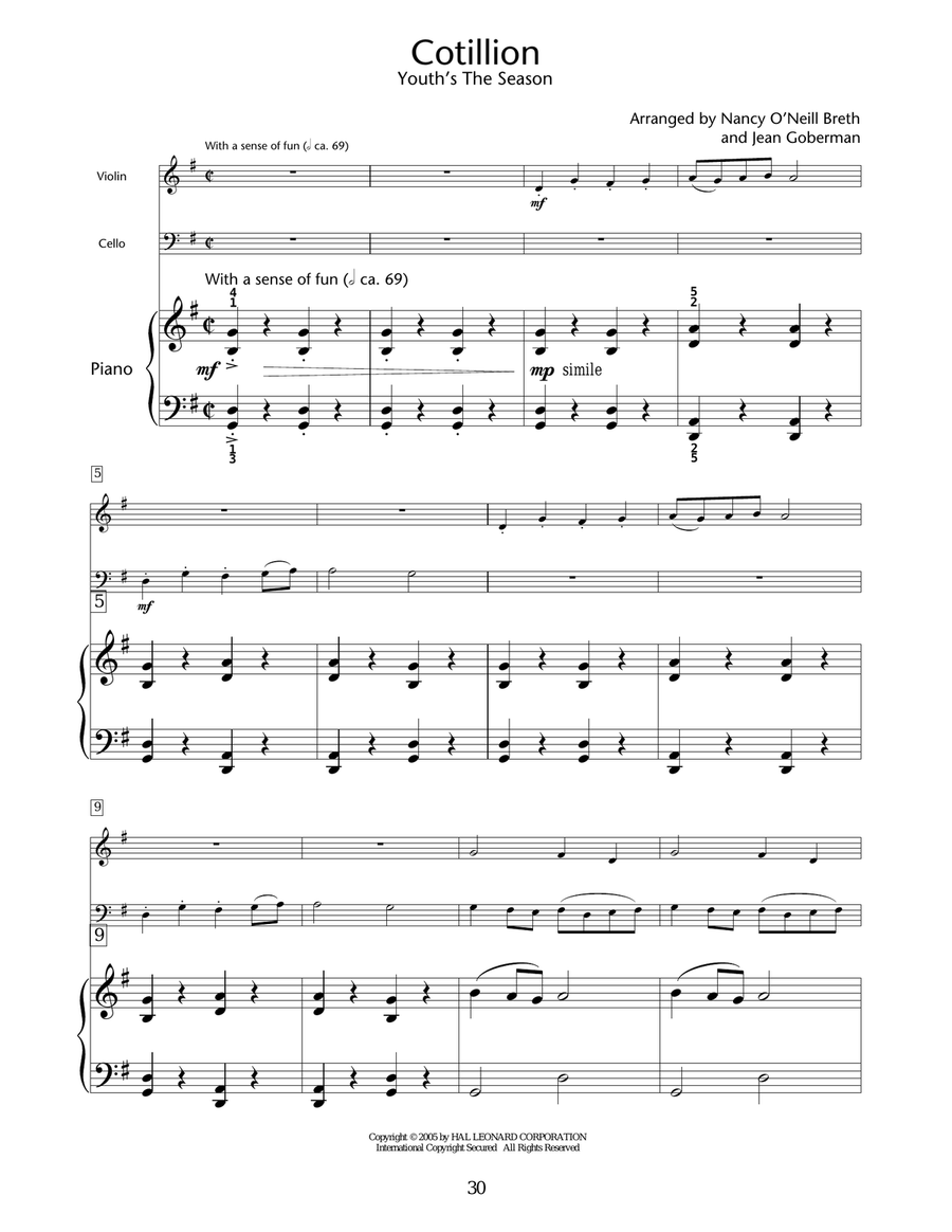Cotillon (Youth's The Season) Piano Trio scores gallery preview page 1