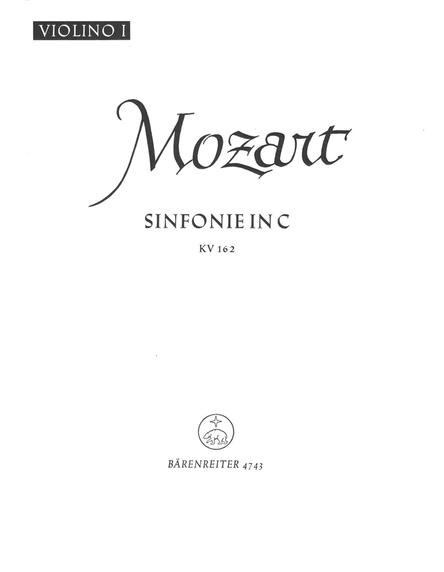 Symphony, No. 22 C major, KV 162 Violin scores gallery preview page 1
