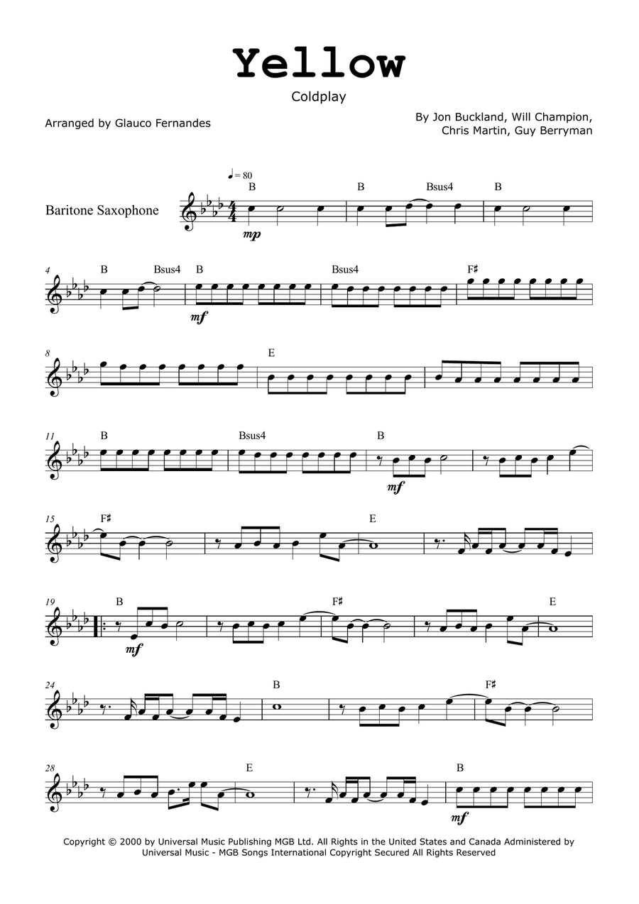 Yellow Chamber Music scores gallery preview page 1