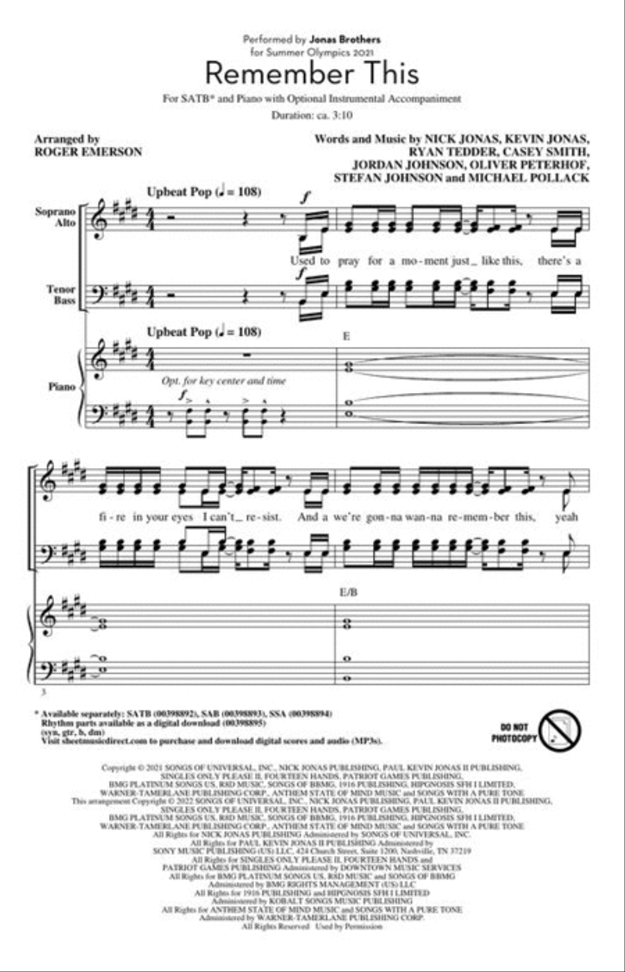 Remember This 4-Part scores gallery preview page 3