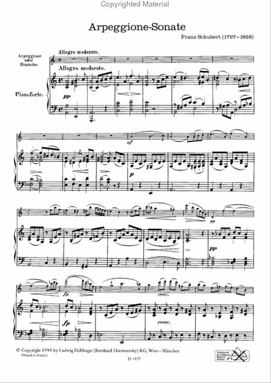 Arpeggione Sonate Arpeggione Sonate Double Bass scores gallery preview page 2