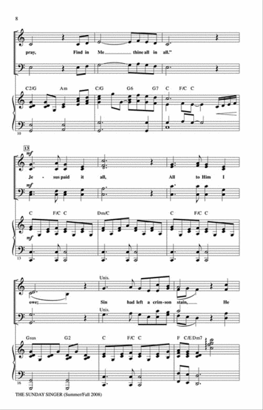 The Sunday Singer - Summer/Fall 2008 Choir scores gallery preview page 3