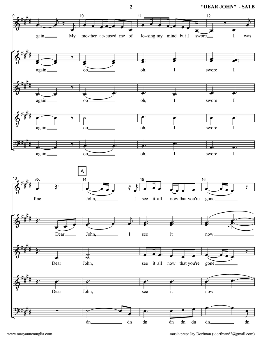 Dear John 4-Part scores gallery preview page 2