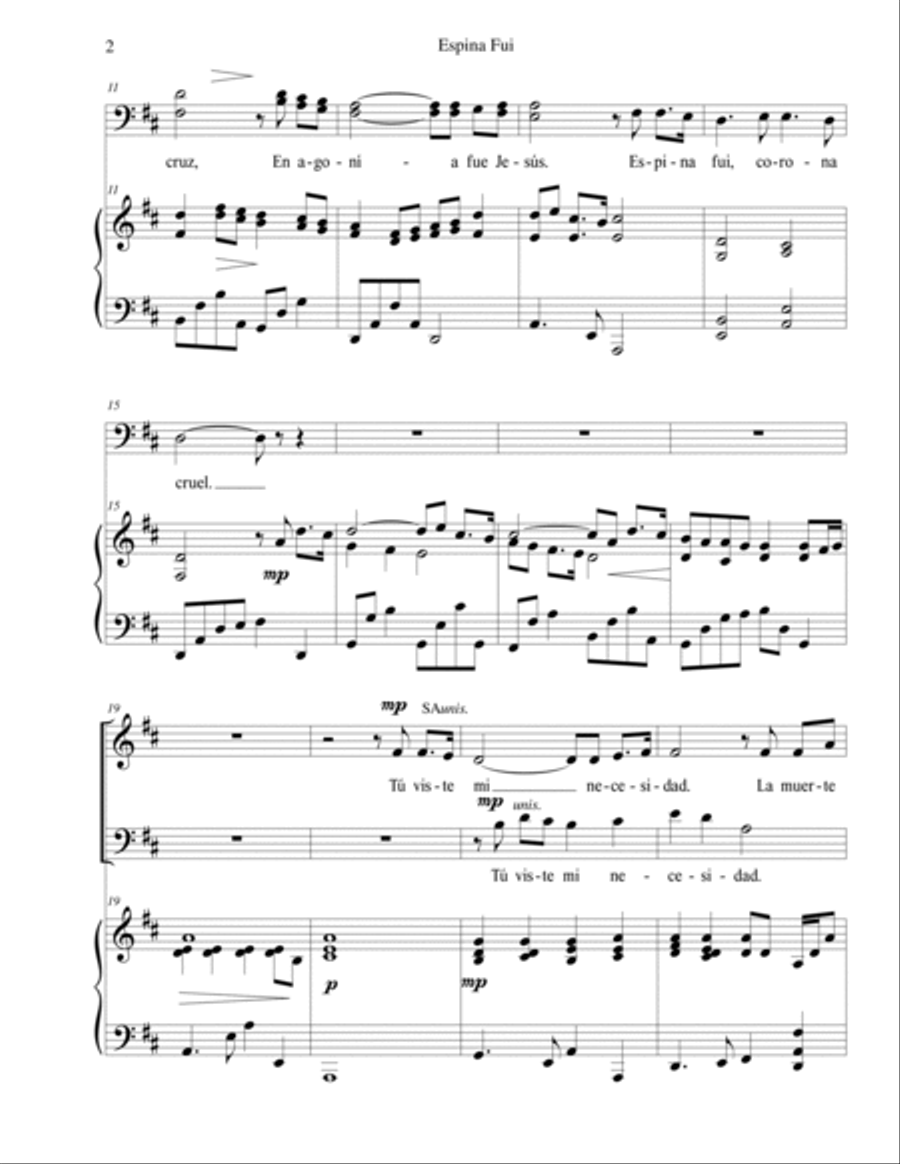 Espina fui Espina fui 4-Part scores gallery preview page 2