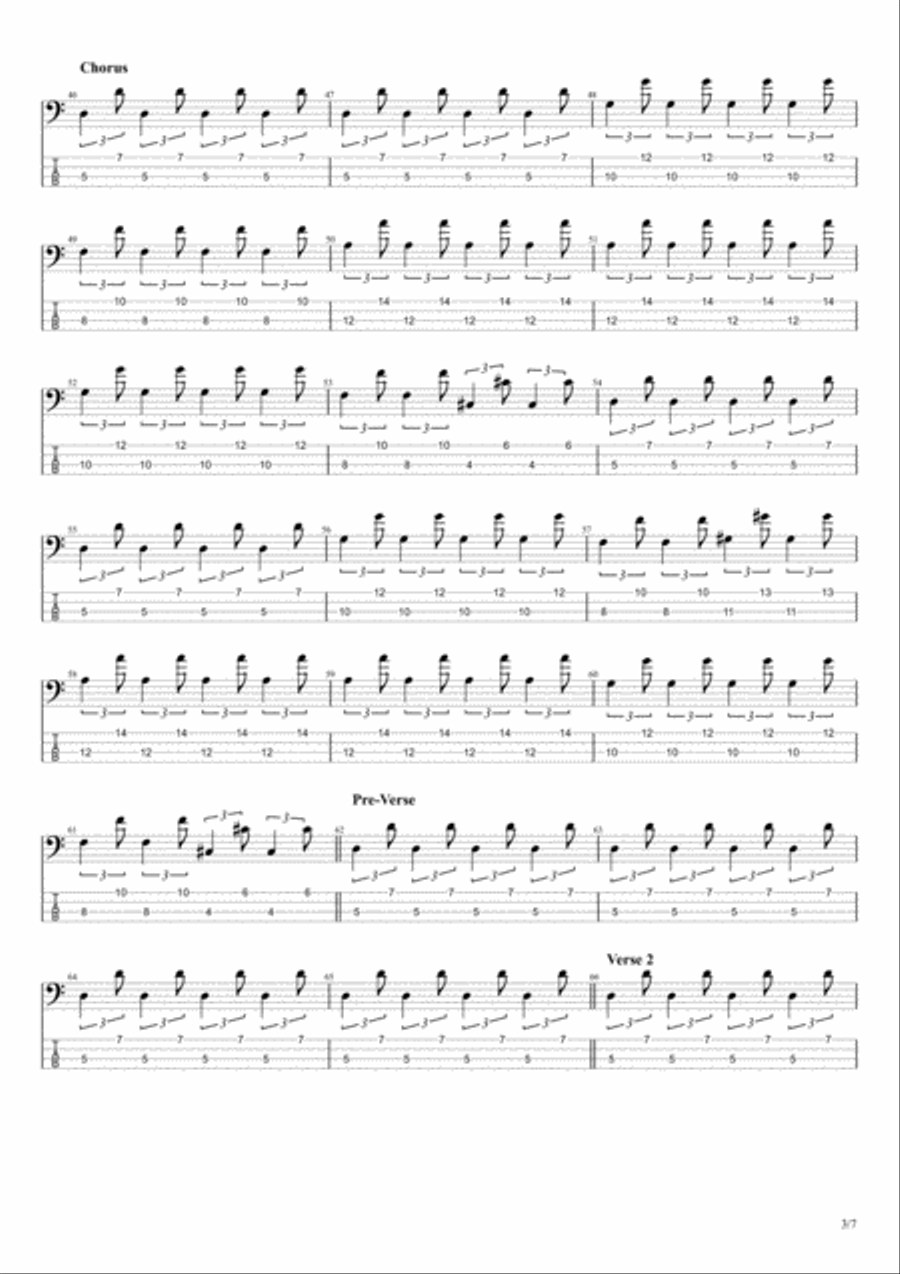 Uprising Bass Guitar scores gallery preview page 3
