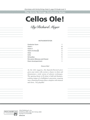 Book cover for Cellos Ole!: Score