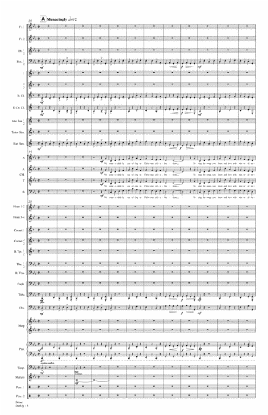 We Come A-Darkly Caroling 4-Part scores gallery preview page 4