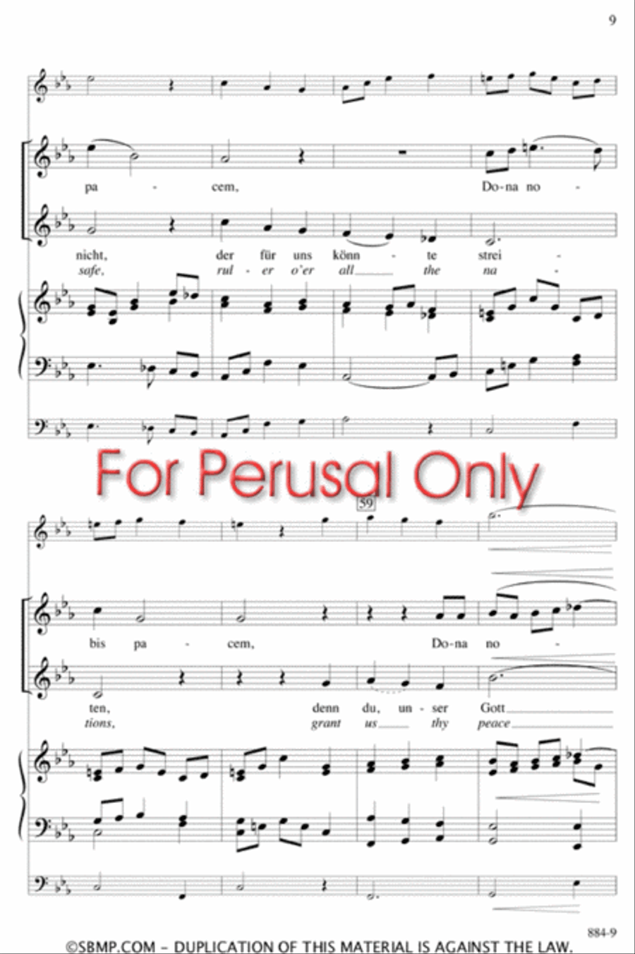 Mendelssohn's Prayer for Peace - SA Octavo SA scores gallery preview page 8