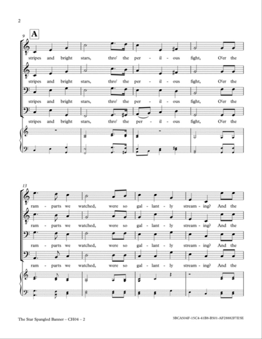 The Star-Spangled Banner (US National Anthem) TTBB scores gallery preview page 2