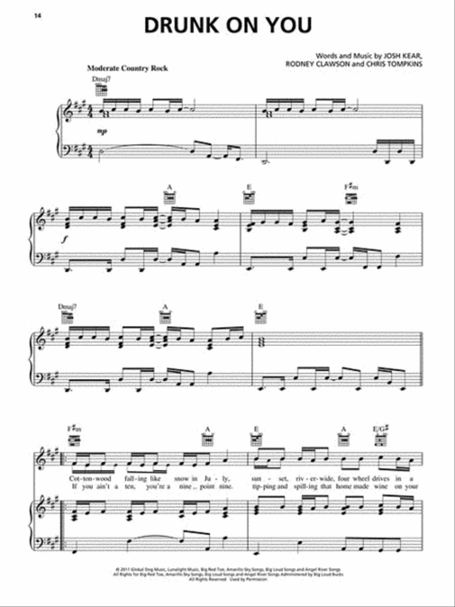 Luke Bryan - Tailgates & Tanlines Piano, Vocal, Guitar scores gallery preview page 4