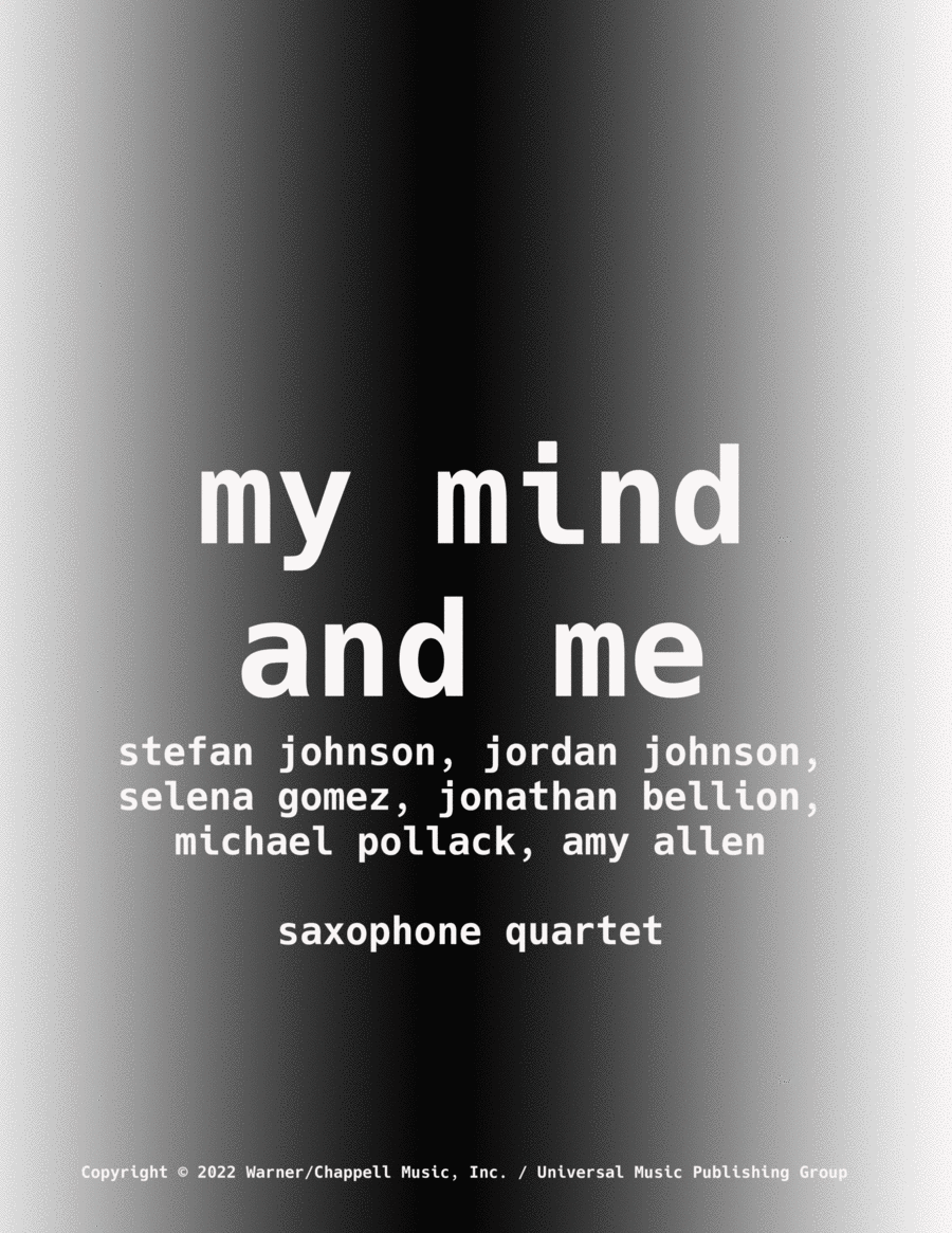 My Mind & Me Saxophone Quartet scores gallery preview page 1