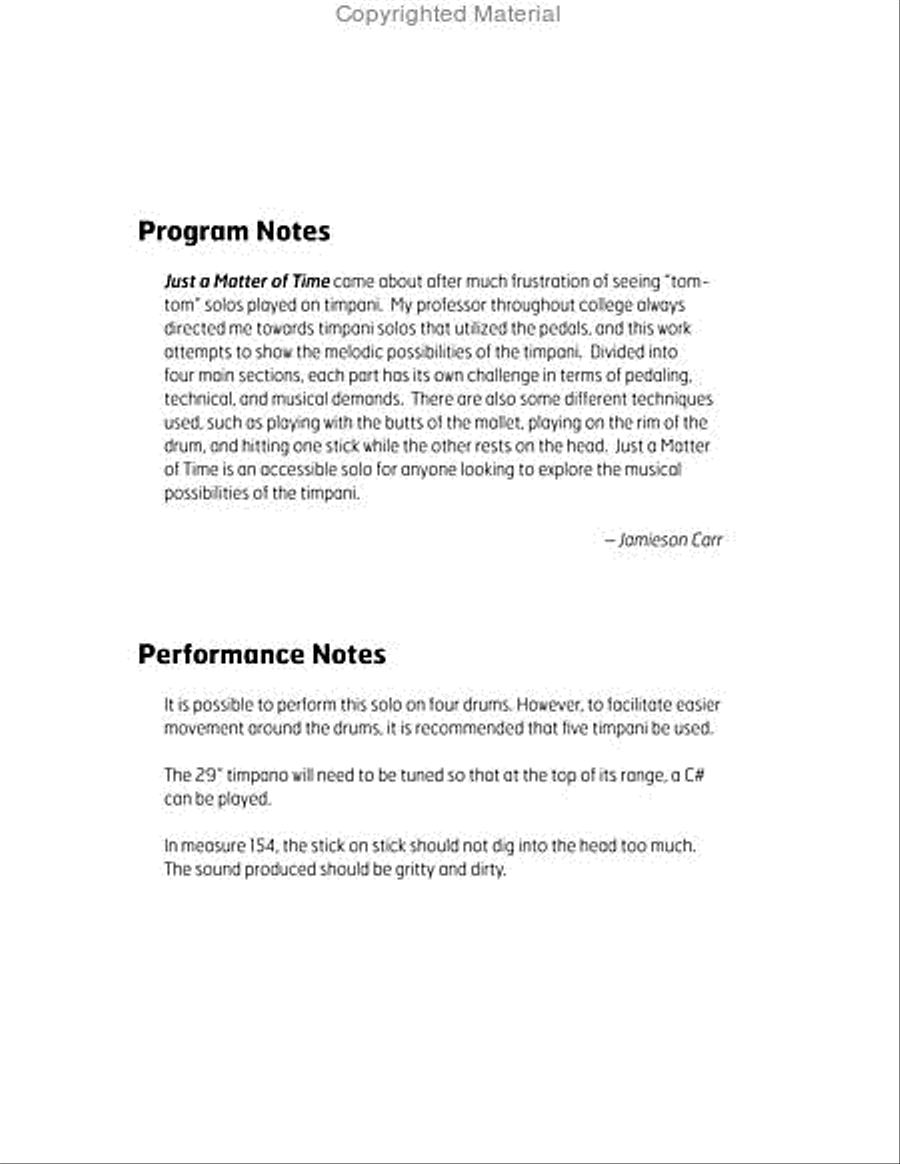 Just a Matter of Time Percussion scores gallery preview page 3