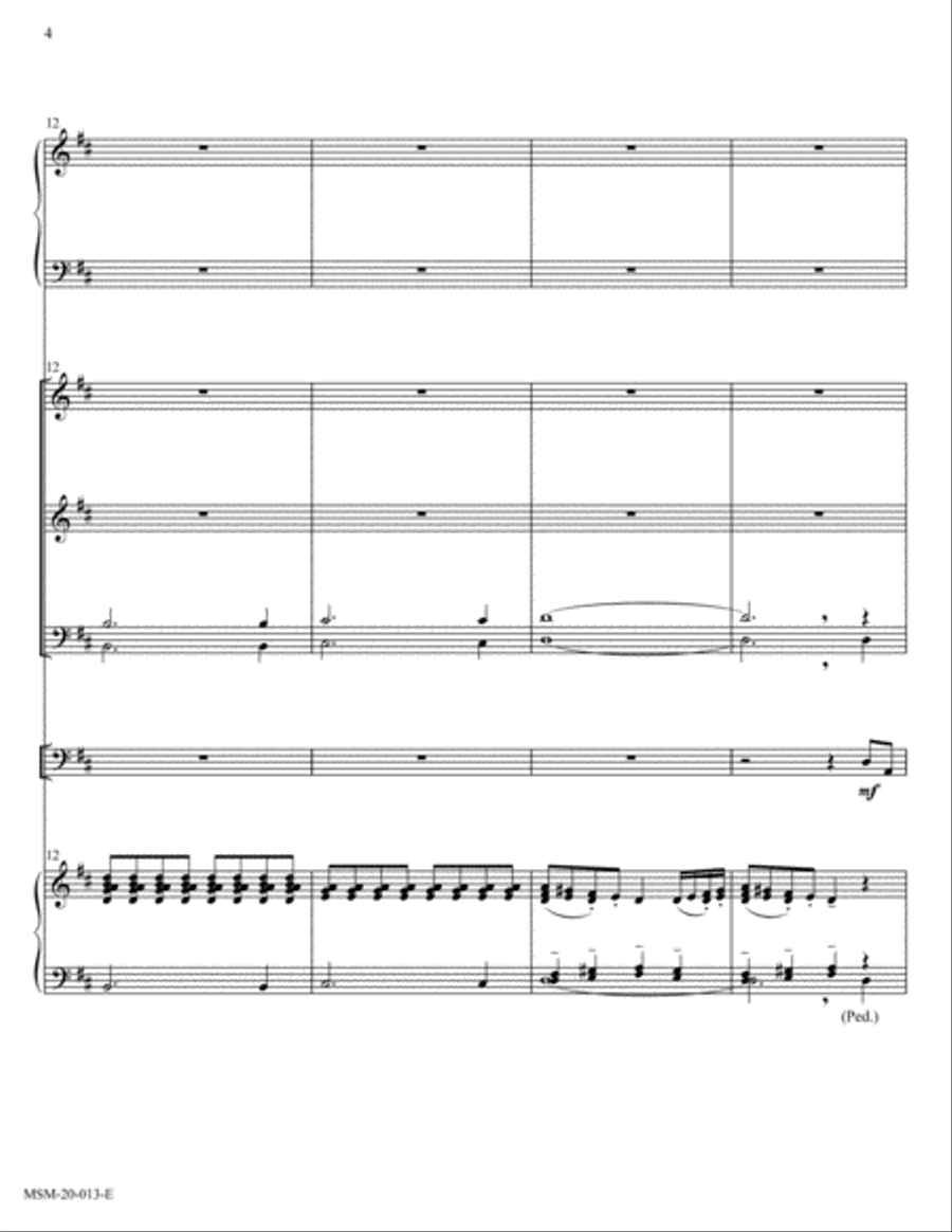 Flourish on Joy to the World Handbell Choir scores gallery preview page 4