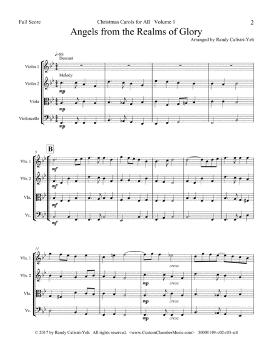 Christmas Carols for All, Volume 1 (for String Quartet) String Quartet scores gallery preview page 6