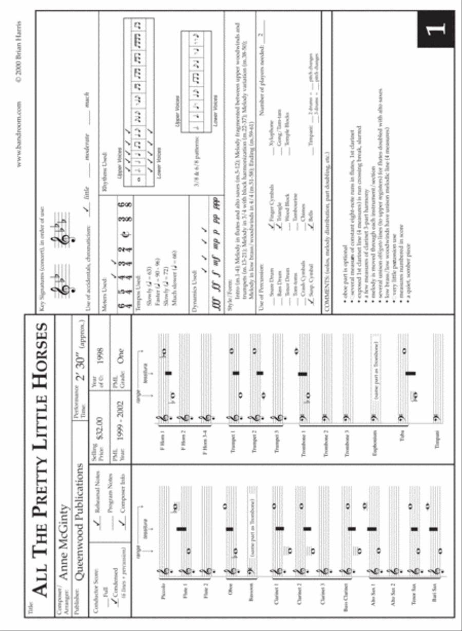 YOUNG BAND MUSIC ANALYSIS FORM & 28 SAMPLES (resource for band directors) Concert Band scores gallery preview page 5
