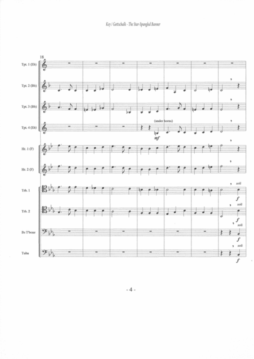 The Star-Spangled Banner for 10-part Brass Ensemble