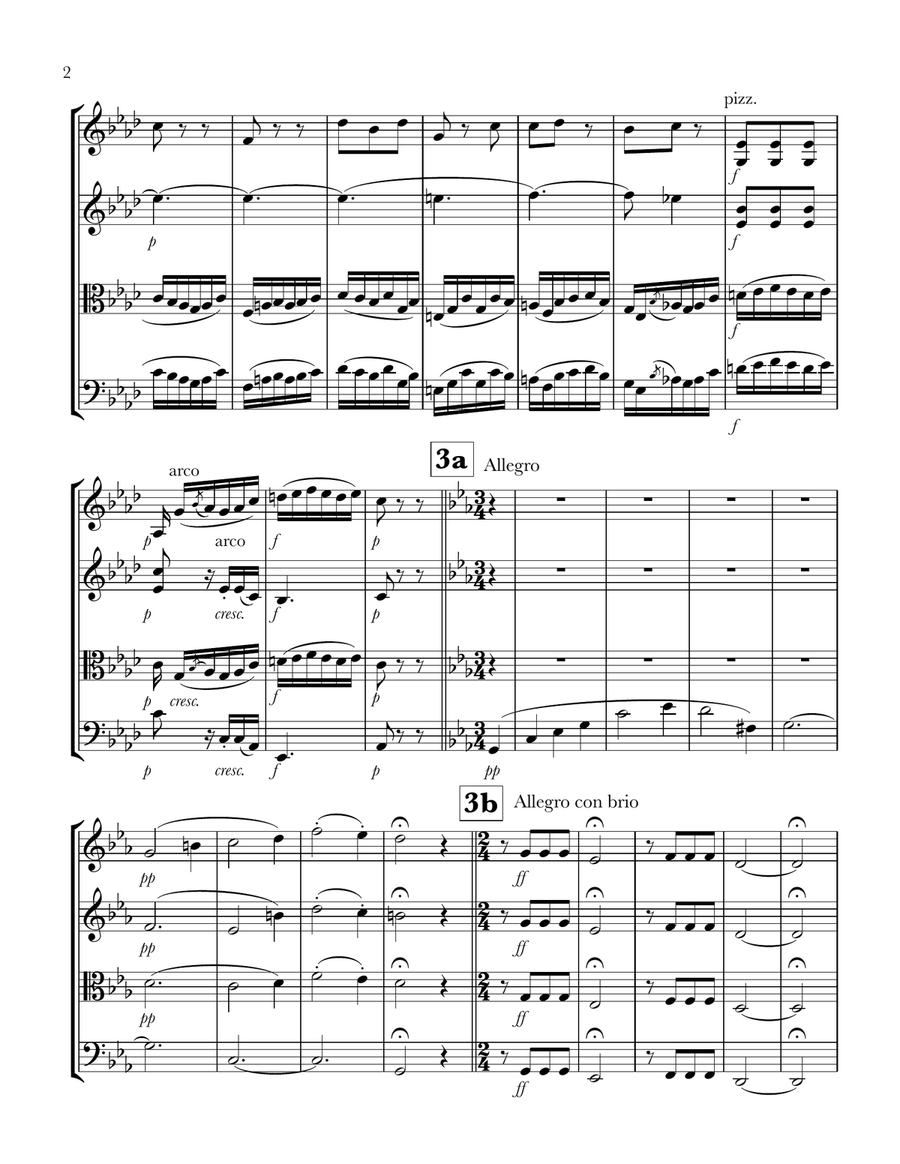 The Three Little Pigs Answer Beethoven Five for String Quartet String Quartet scores gallery preview page 3
