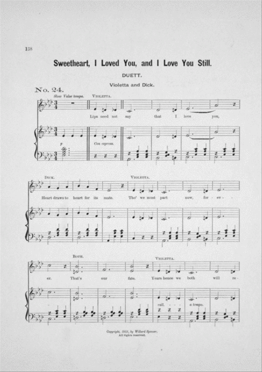 Sweetheart I Loved You, And I Love You Still. Duet Voice scores gallery preview page 2
