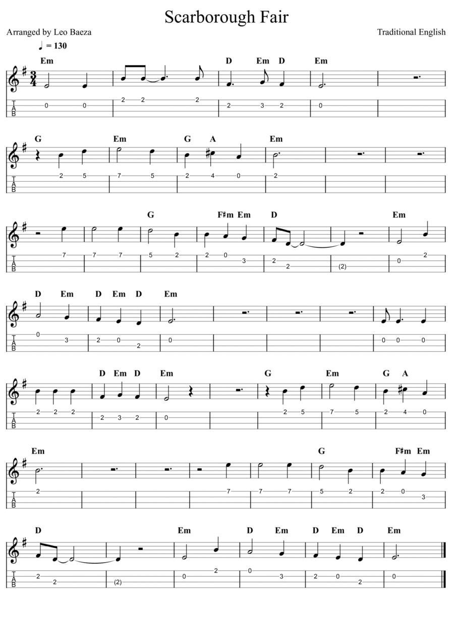 Scarborough Fair/canticle Ukulele scores gallery preview page 1