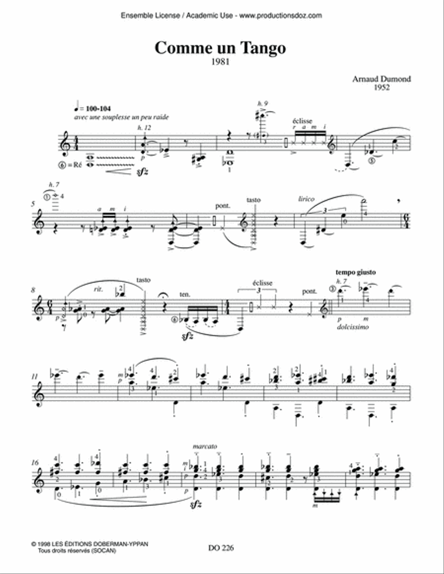 Comme un tango Comme un tango Classical Guitar scores gallery preview page 5