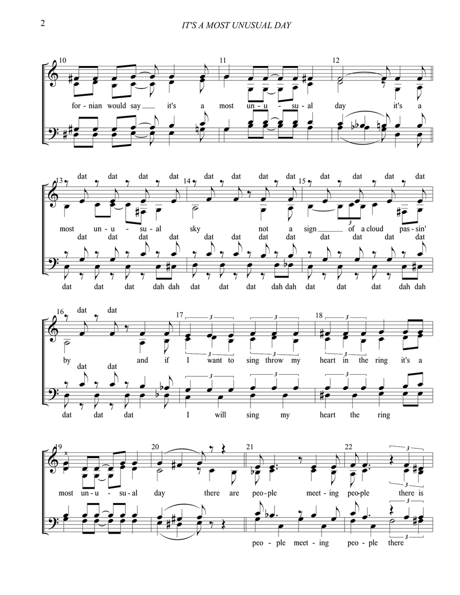 It's A Most Unusual Day 4-Part scores gallery preview page 3