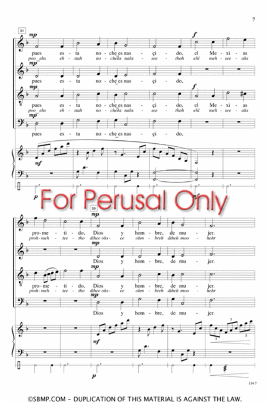 Dadme Albricias - SATB Octavo 4-Part scores gallery preview page 6