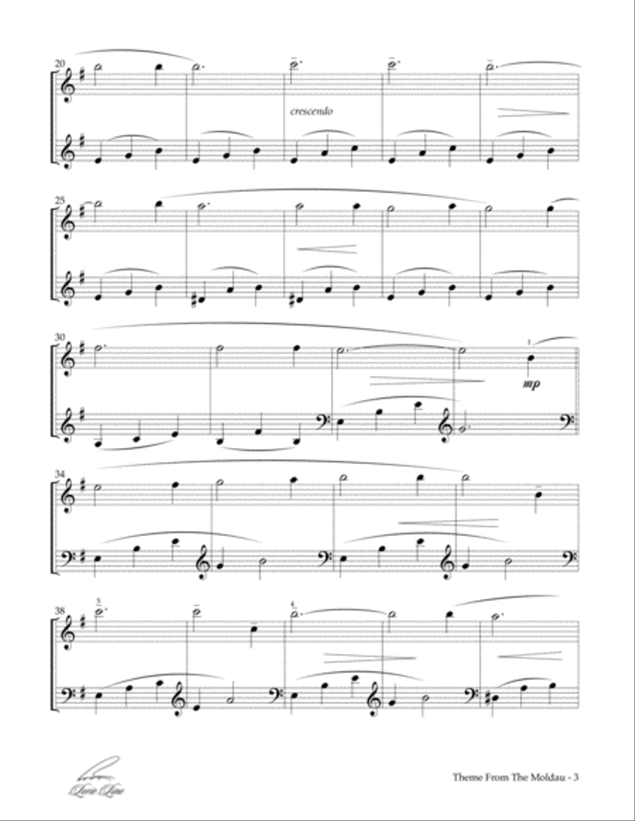 Theme And Variations From The Moldau Piano Solo scores gallery preview page 3