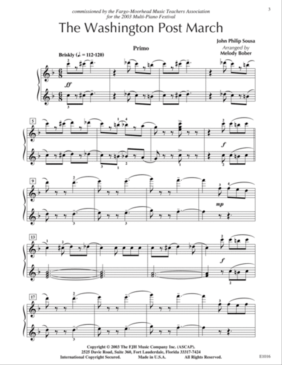 The Washington Post March Piano Solo scores gallery preview page 3