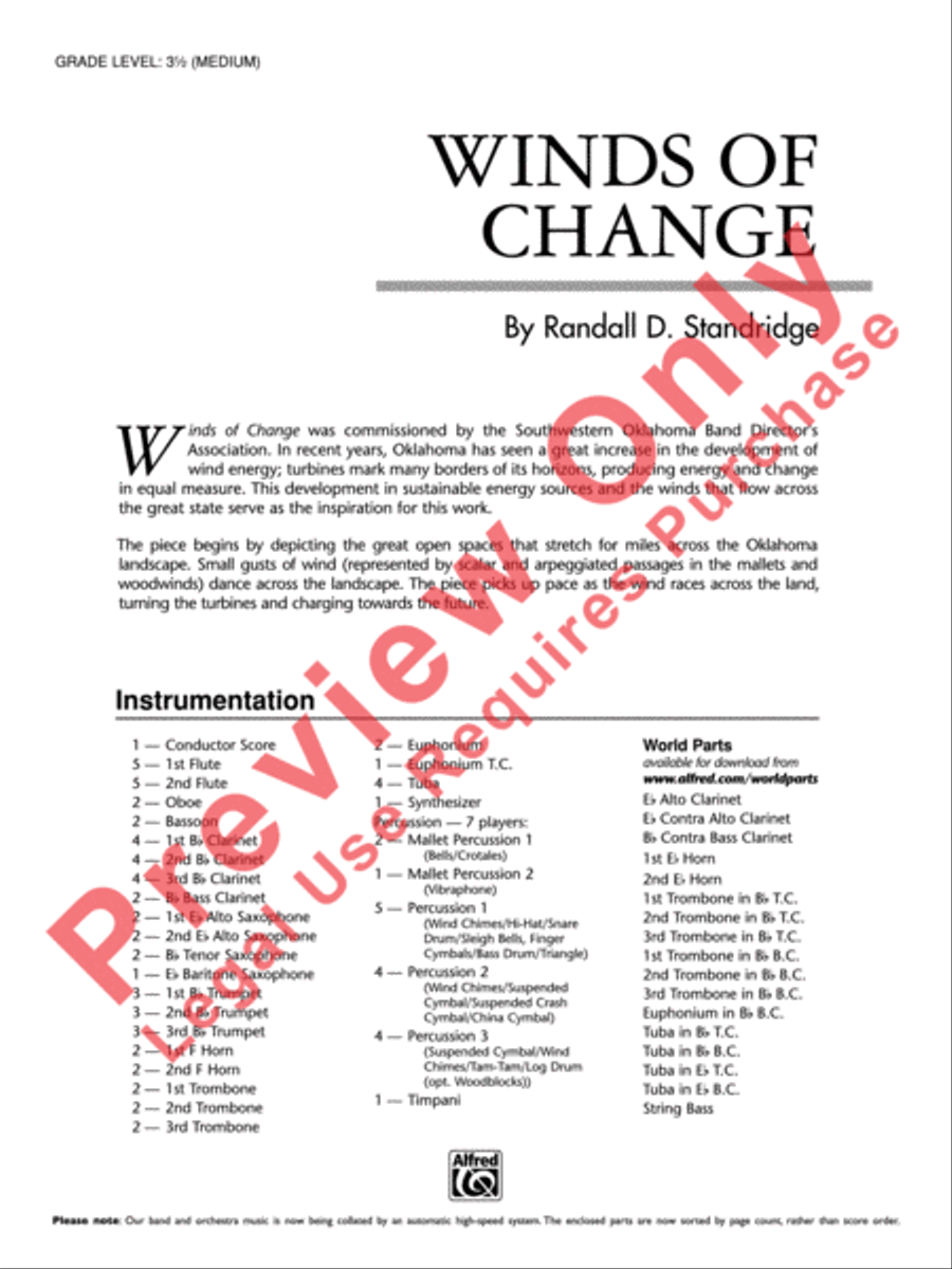 Winds of Change Concert Band scores gallery preview page 2