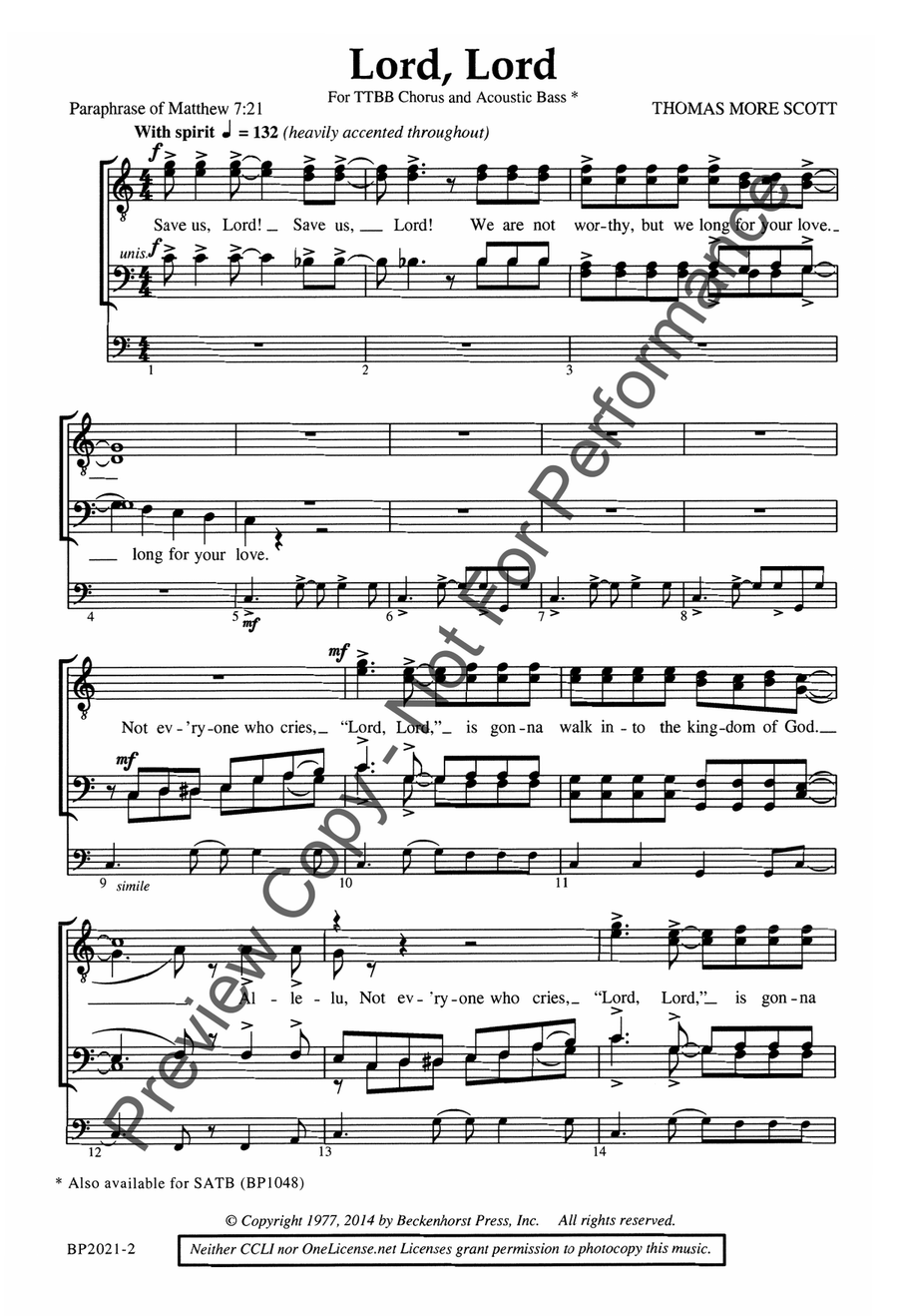Lord, Lord - TTBB TTBB scores gallery preview page 3