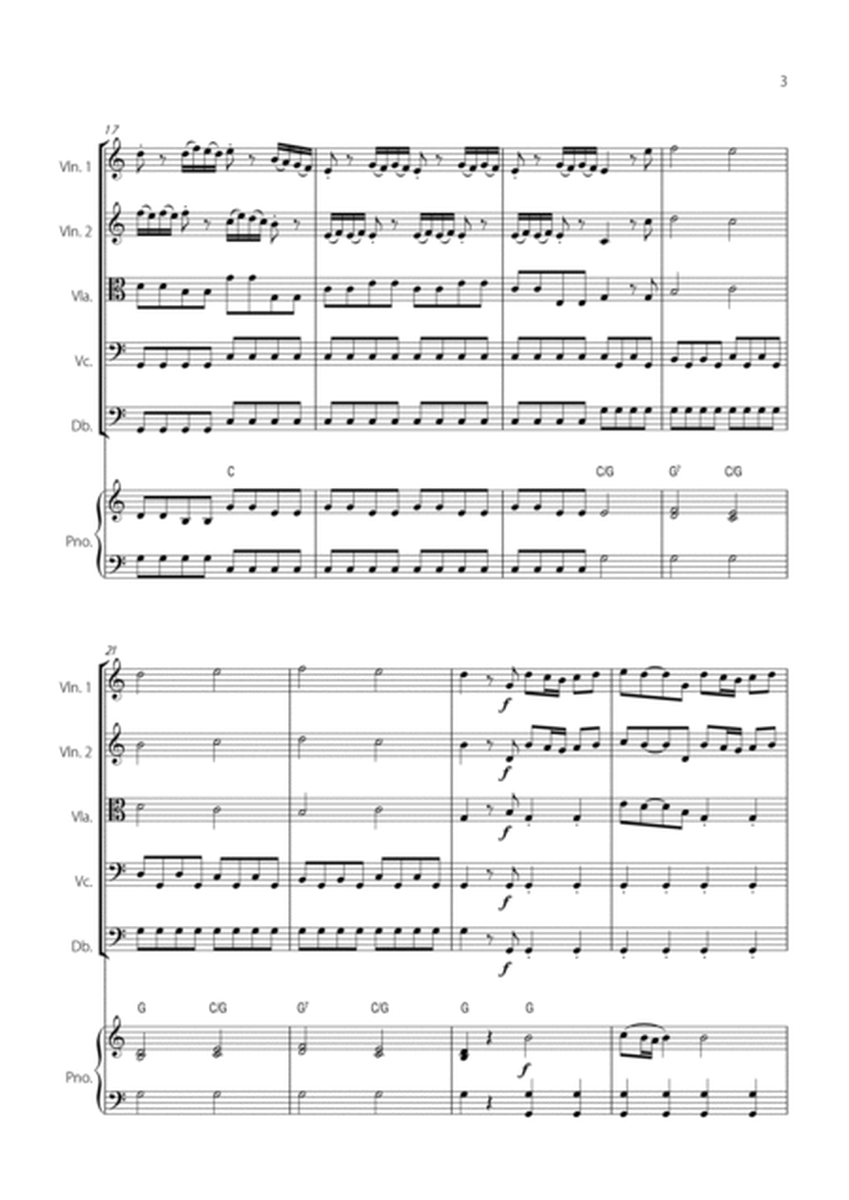 "Spring" (La Primavera) by Vivaldi - Easy version for STRING QUINTET & PIANO image number null