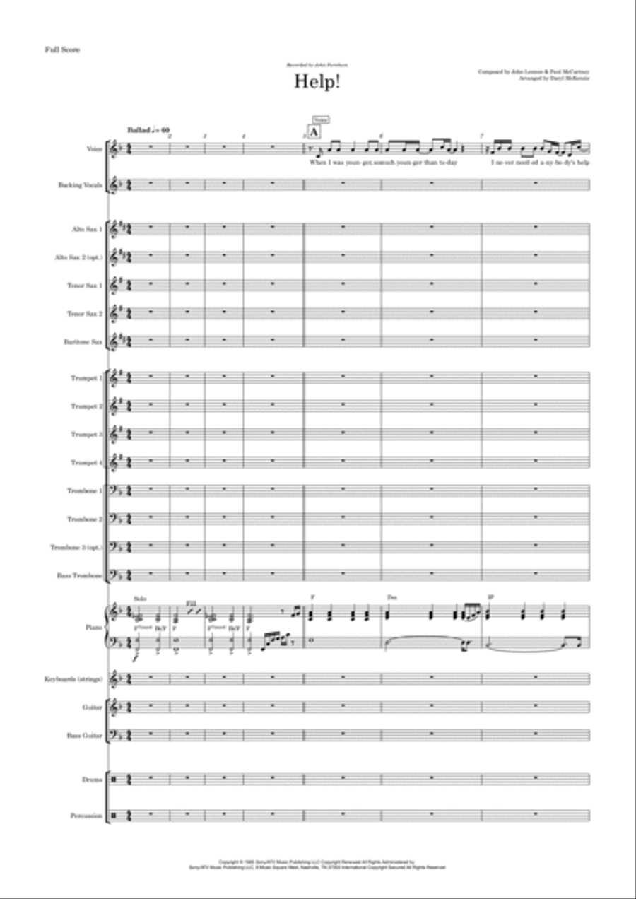 Help! Jazz Ensemble scores gallery preview page 1