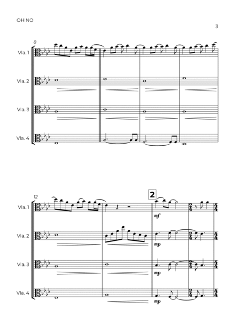 Oh No String Quartet scores gallery preview page 3
