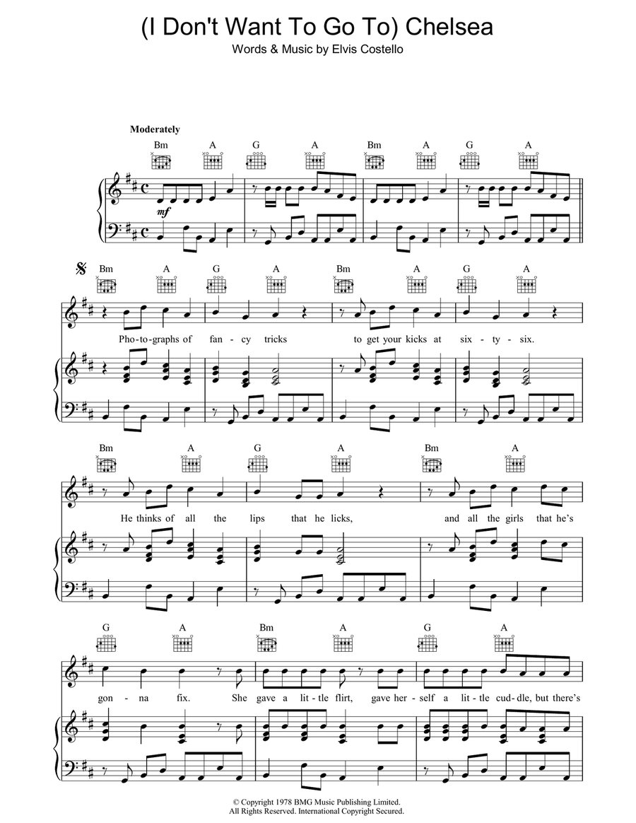 (I Don't Want To) Go To Chelsea Acoustic Guitar scores gallery preview page 1