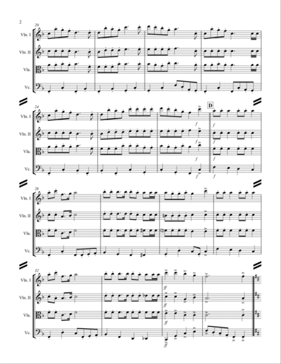 20 Traditional Christmas Carols Volume II (for String Quartet) String Quartet scores gallery preview page 3