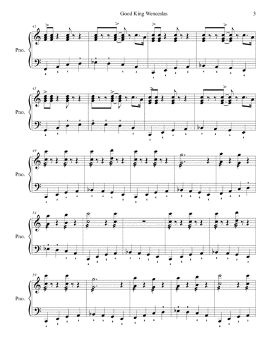 Good King Wenceslas Piano Solo scores gallery preview page 3