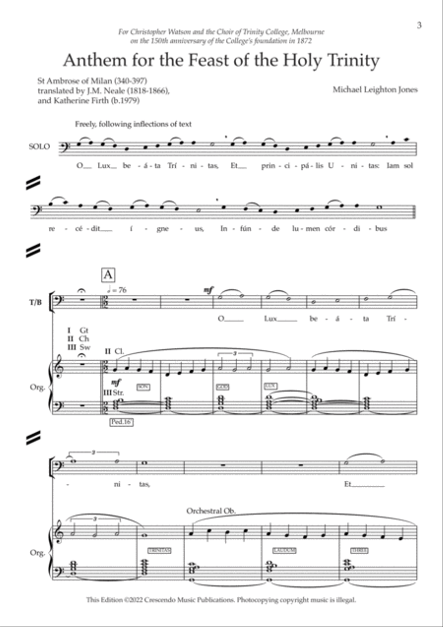 Anthem for the Feast of the Holy Trinity SSA scores gallery preview page 2